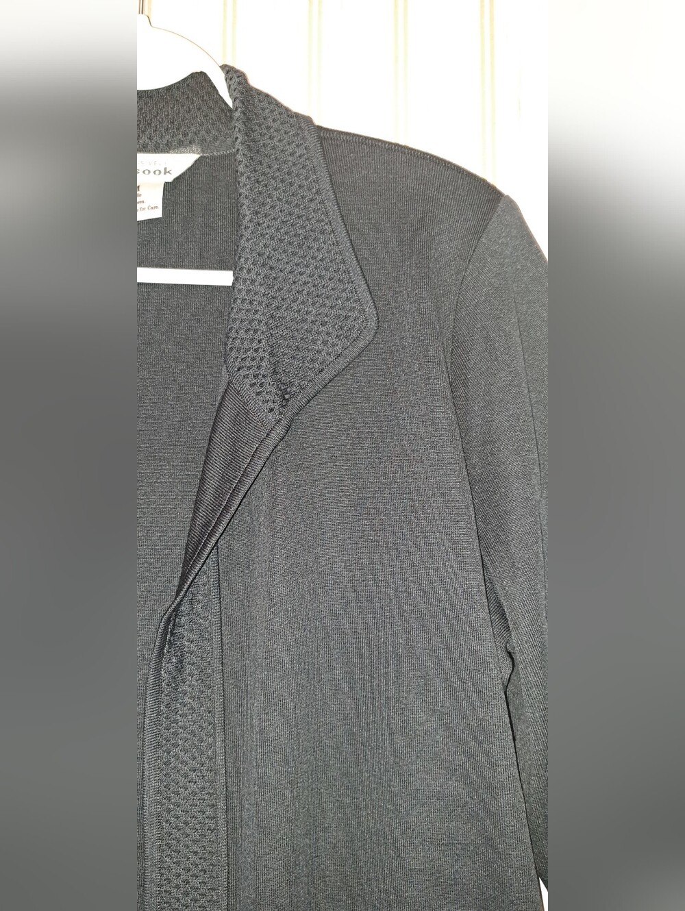 Exclusively Misook Black Open Front Office Business Cardigan Jacket Medium - Picture 5 of 10